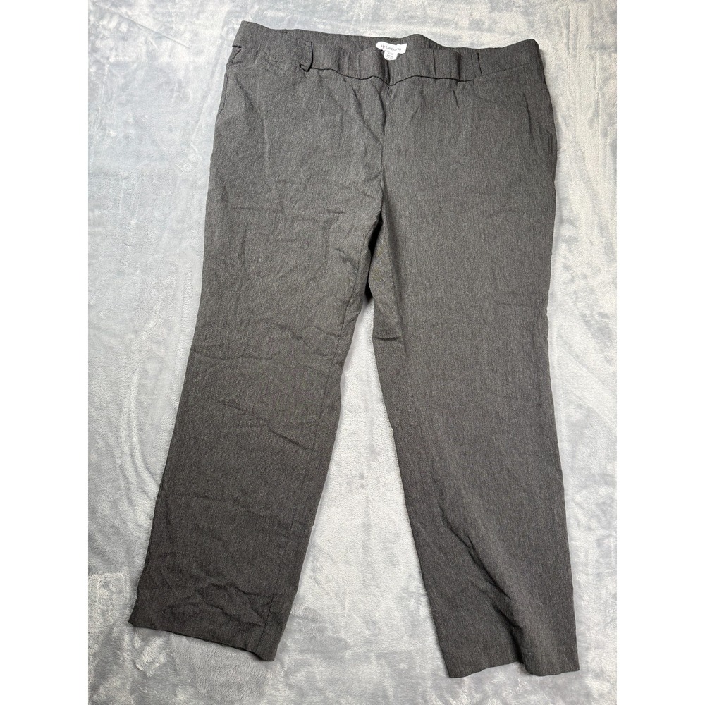 Liz Claiborne Amy Crop Dress Pants Womens 20W Gray Stretch High Rise Straight
